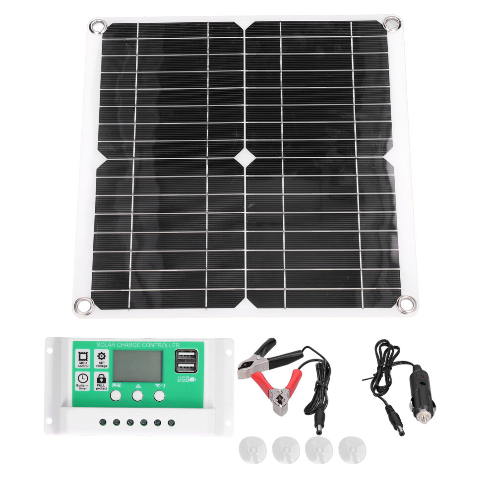 40W 18V Flexible Monocrystalline Solar Panel Kit With 60A Usb Charger 9391358552015