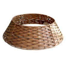 Christmas Tree Decorative Collar Skirt Woven Rattan Brown-L
