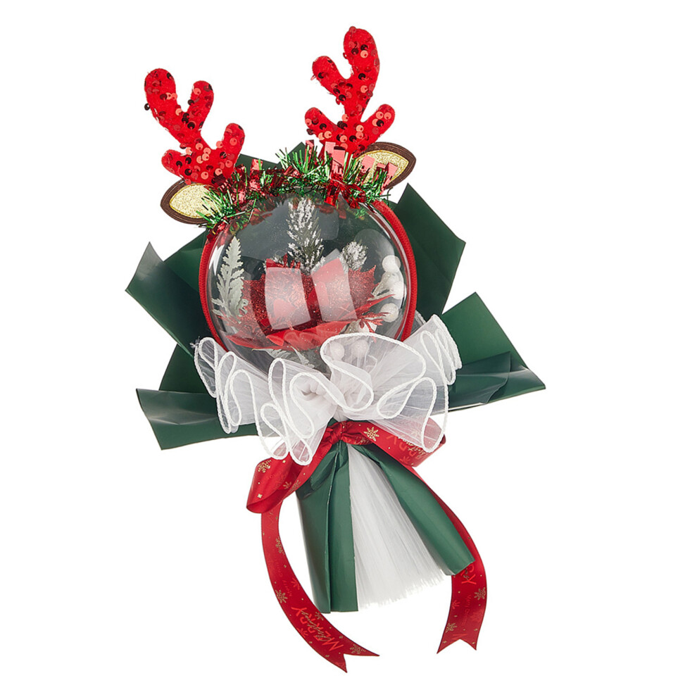 Christmas Decoration Handheld Transparent-Red antlers ribbon-image-OPC-PMSC2DR-NEW