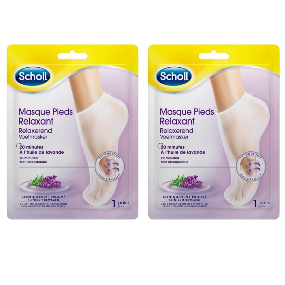 Scholl Lavender Foot Mask For Dry Skin Soft & Smooth Feet In 20 Minutes 2 Pairs