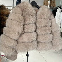 (Light camel, M) 2025 fur coat imitation fox fur splicing winter clothing thickened warm long sleeved short fur coat
