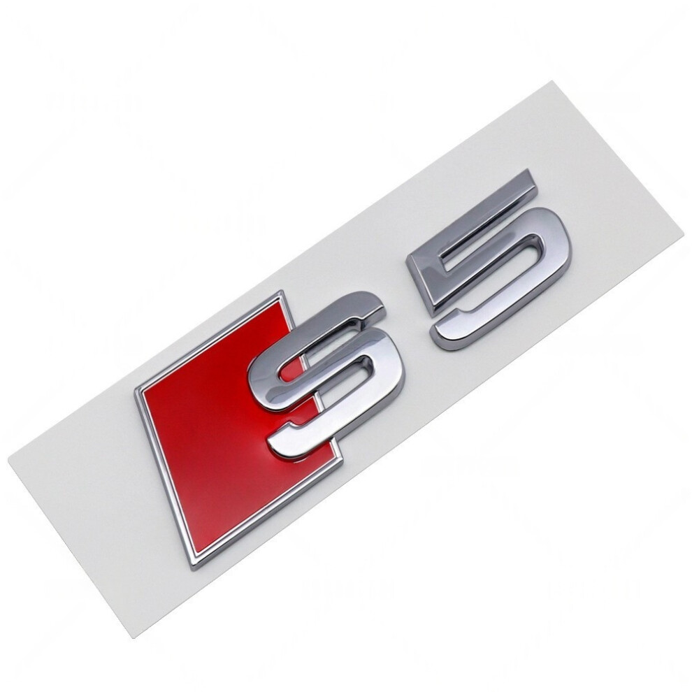 (S Size, S5 ) Abs Chrome Tail Badge Emblem Sticker For Audi S3 S4 S5 S6 S7 S8 Silver 4069369226526