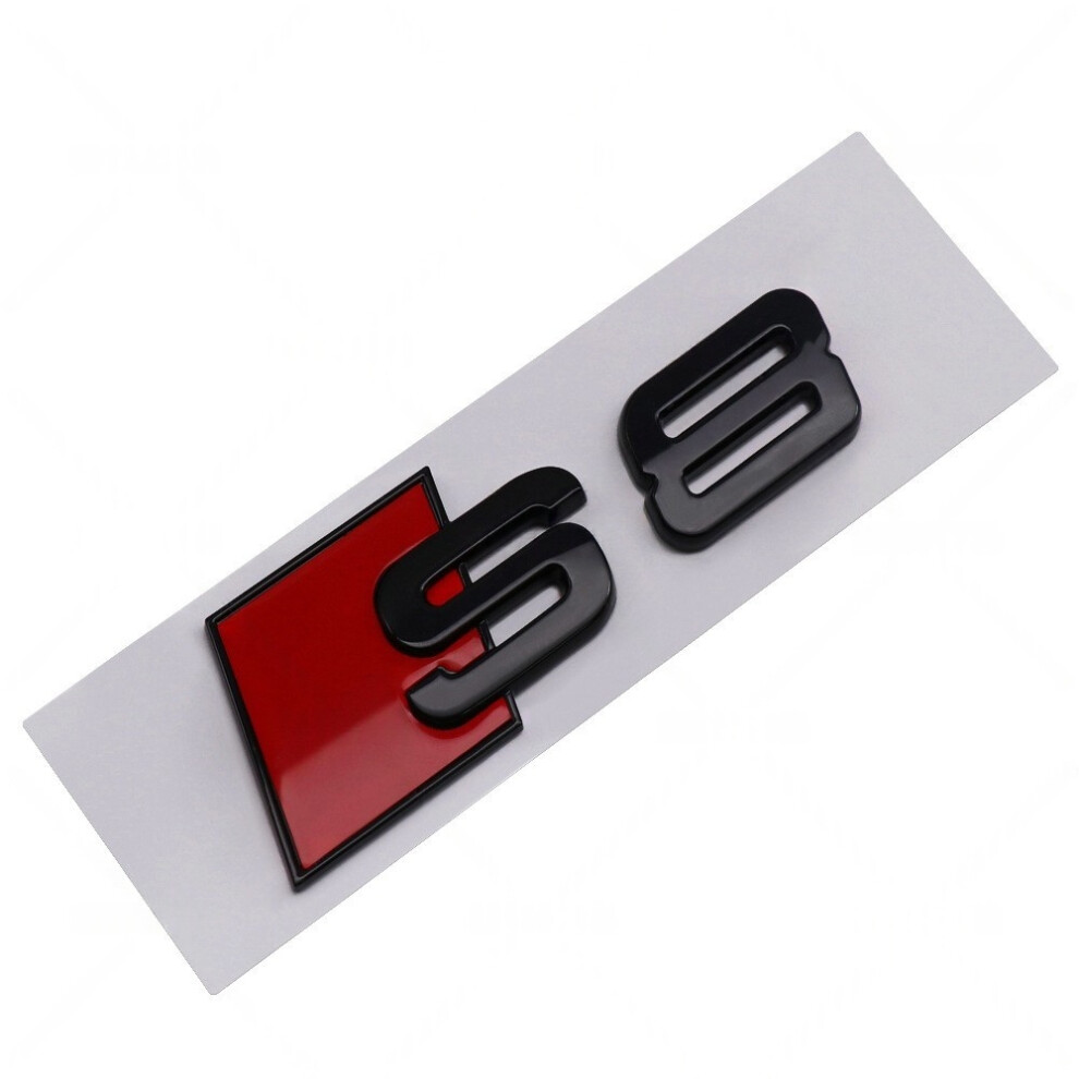 (S Size, S8 ) Abs Chrome Tail Badge Emblem Sticker For Audi S3 S4 S5 S6 S7 S8 Black 4069369226595