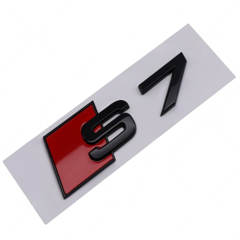 (S Size, S7 ) Abs Chrome Tail Badge Emblem Sticker For Audi S3 S4 S5 S6 S7 S8 Black 4069369226571