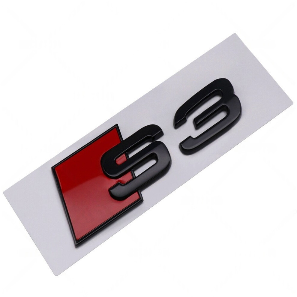 (L Size, S3 ) For Audi S3 S4 S5 S6 S7 S8, Abs Chrome Tail Badge Emblem Sticker Black 4069369226854