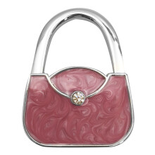 Foldable Purse Hook Holder Portable Handbag Hangers Table-Pink