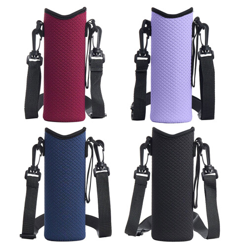 Neoprene Water Bottle for Carrier Bag with Adjustable-Wine Red 1