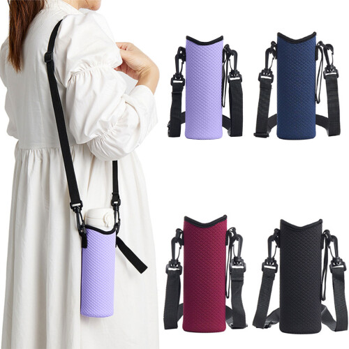 Neoprene Water Bottle for Carrier Bag with Adjustable-Wine Red 2