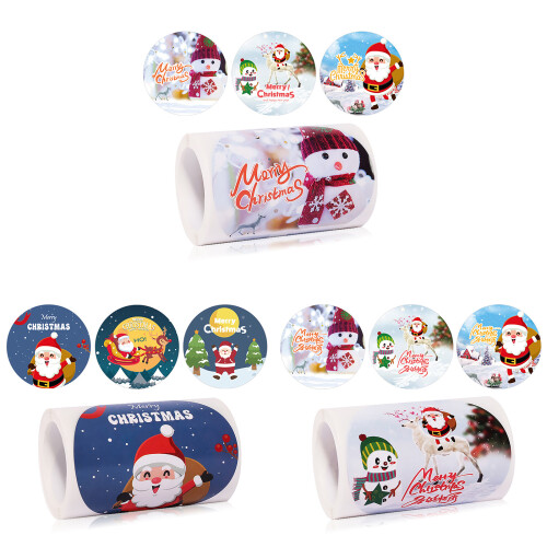 Christmas Stickers Label Round Christmas Tags--086 1