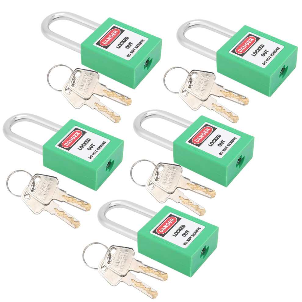 38Mm Nylon Steel Lockout Padlock With 10 Writable Keys For Industrial Safety Green 5031358554131