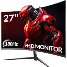 27 Inch Curved Gaming Monitor 180Hz 1ms FHD 1080P Computer Monitor FreeSync|1800R|100% sRGB|HDR|Low Blue Light|HDMI DP Ports|VESA Mount