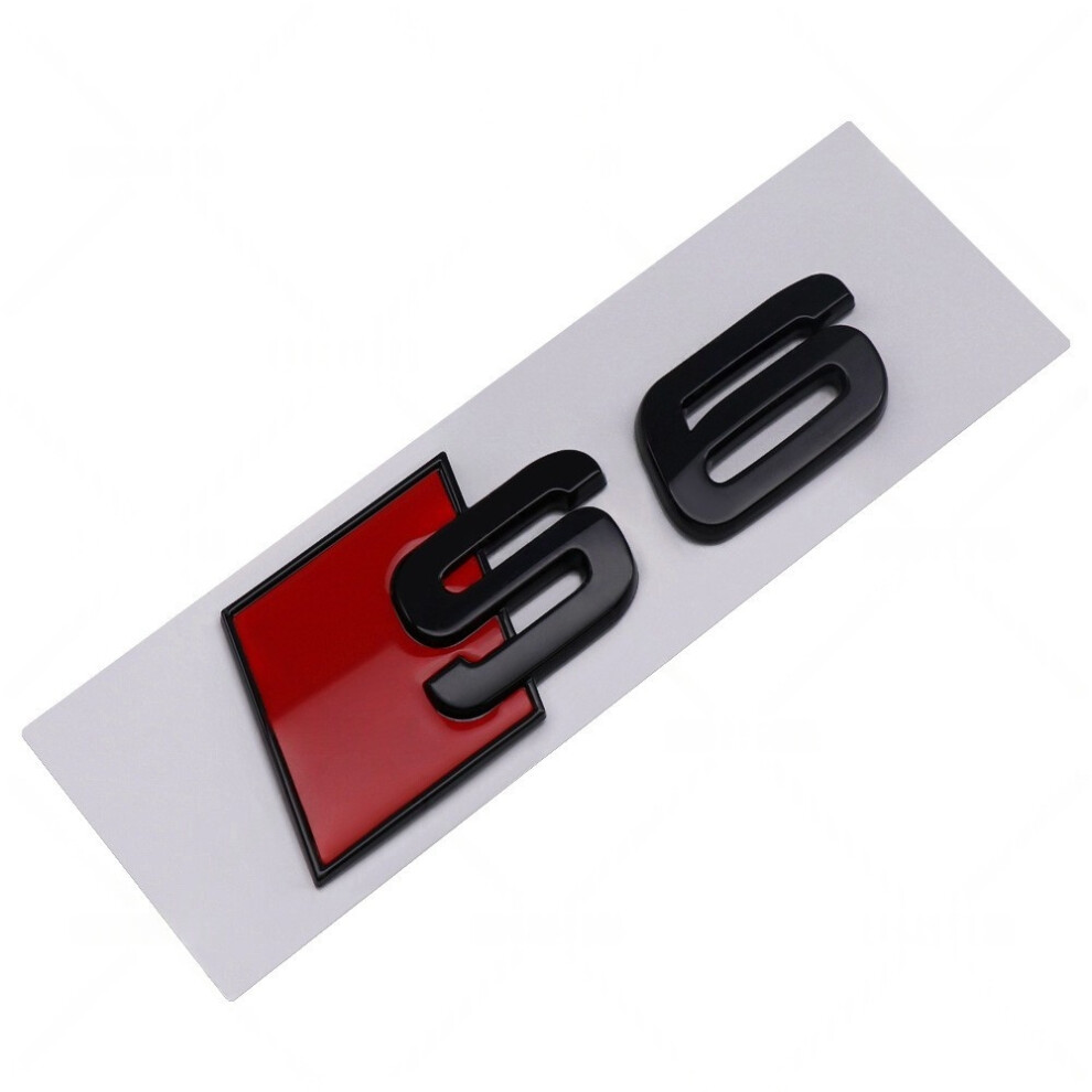 (S Size, S6 ) For Audi S3 S4 S5 S6 S7 S8, Abs Chrome Tail Badge Emblem Sticker Black 4069369226793