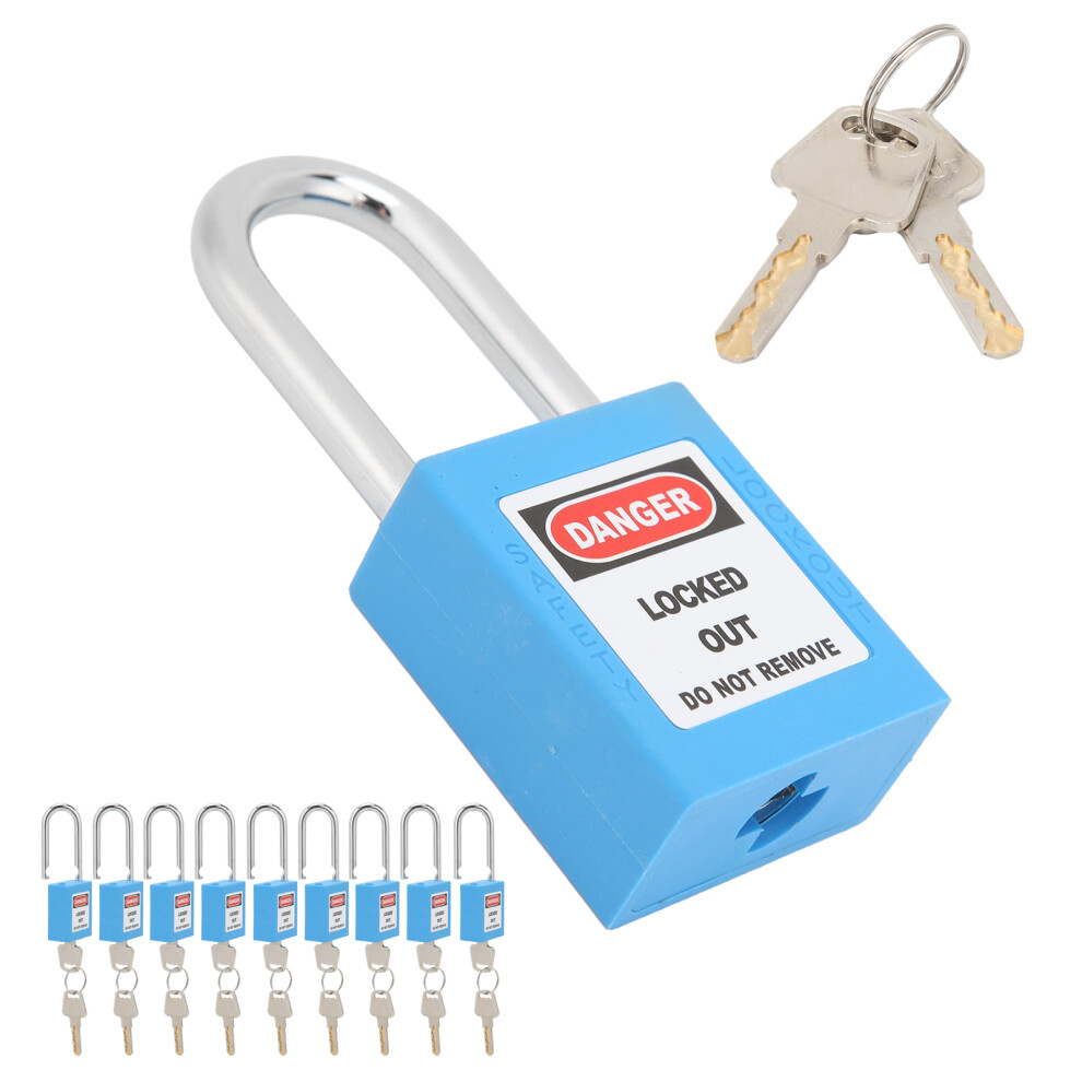 Industrial 10 Sets 1.5In Steel Beam Padlocks Insulated Anti Corrosion Lock Blue 5071358554915