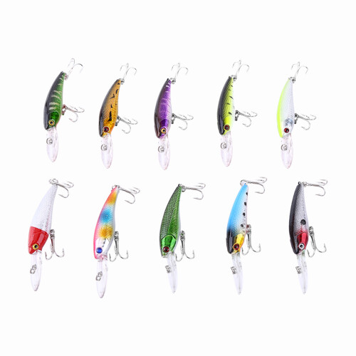 10 Stück Angelköder Köder Crankbait Haken 9cm Salz- & Süßwasser 2