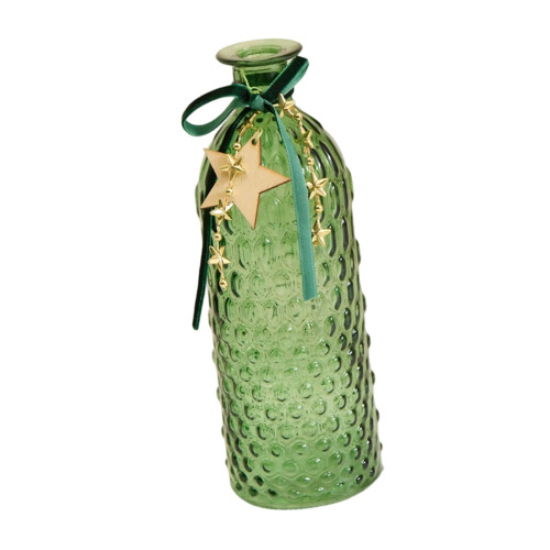 Decorationative Glass Vases Rustics Tabletop-Large green vase
