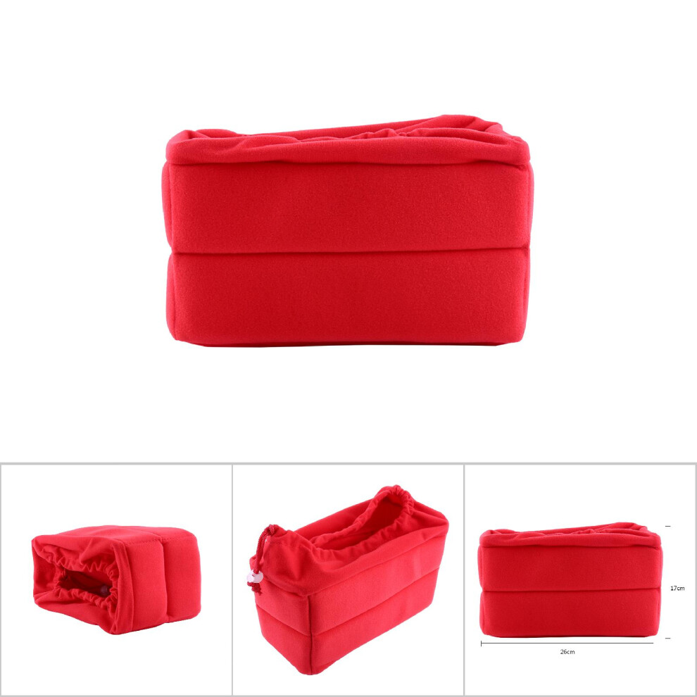 Velvet Dslr Camera Bag Foldable Padded Insert, 26X12x17cm Red 8751358559024