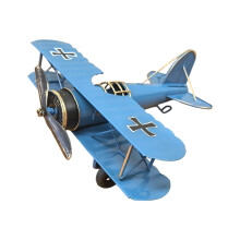 Retro Vliegtuigen Decors, Metalen Tweedekker Vliegtuig-L Blauw