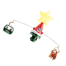 Motorized Christmas Santa Flying Sleigh Decoration With