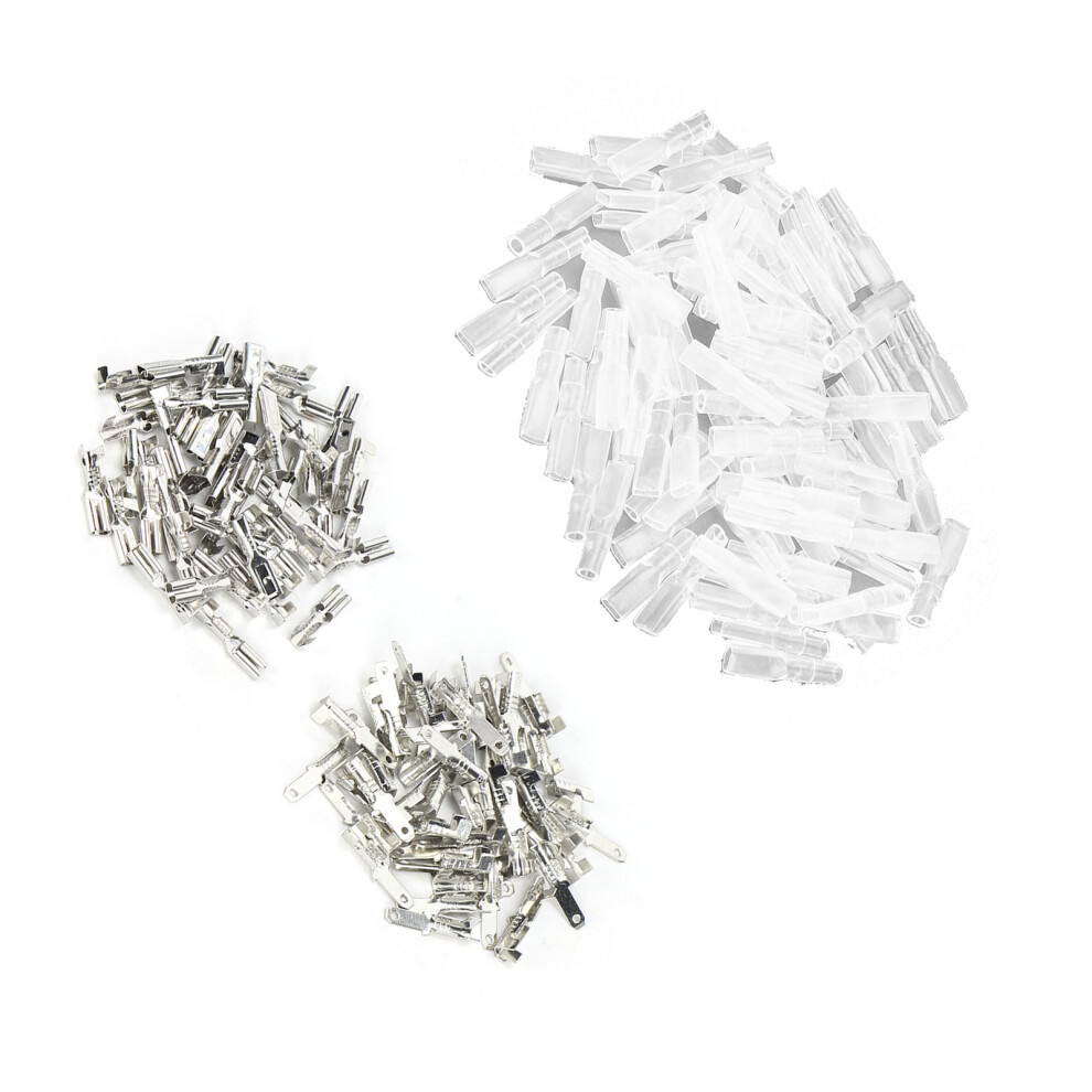 2.8Mm Spade Crimp Terminals Female Male 50 Pcs With 100 Insulating Sleeves 8791358561948