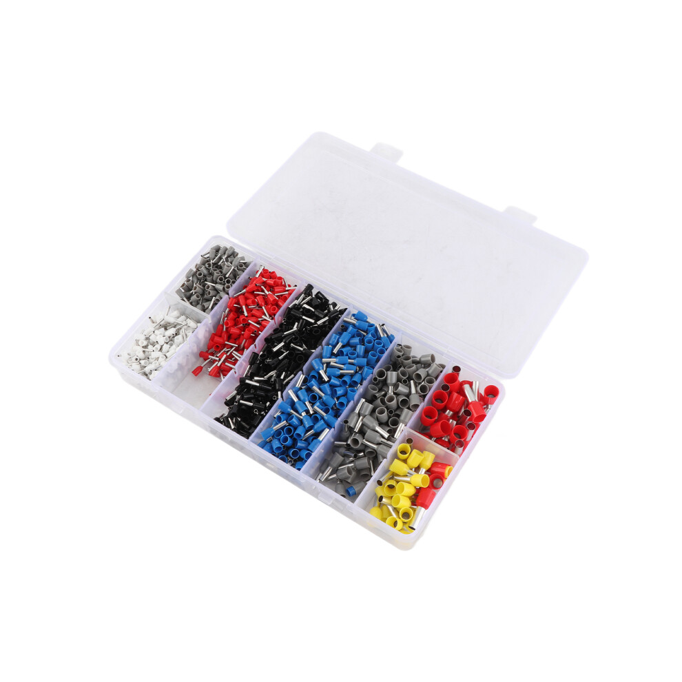 1250 Pieces Hsc8 6-4A Tube Terminals 0.25-10Mm2 Multi Colors With Storage Box 4621358562789
