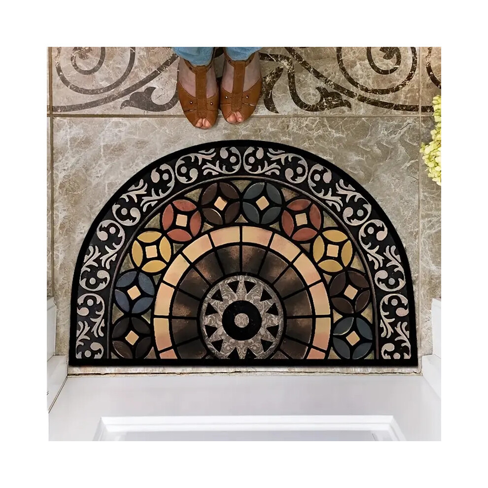 (19, 40*60cm) Semi-circular retro stone-patterned floor mat, dust-proof and anti-slip welcome floor mat-image-OPC-PMSCTY6-NEW