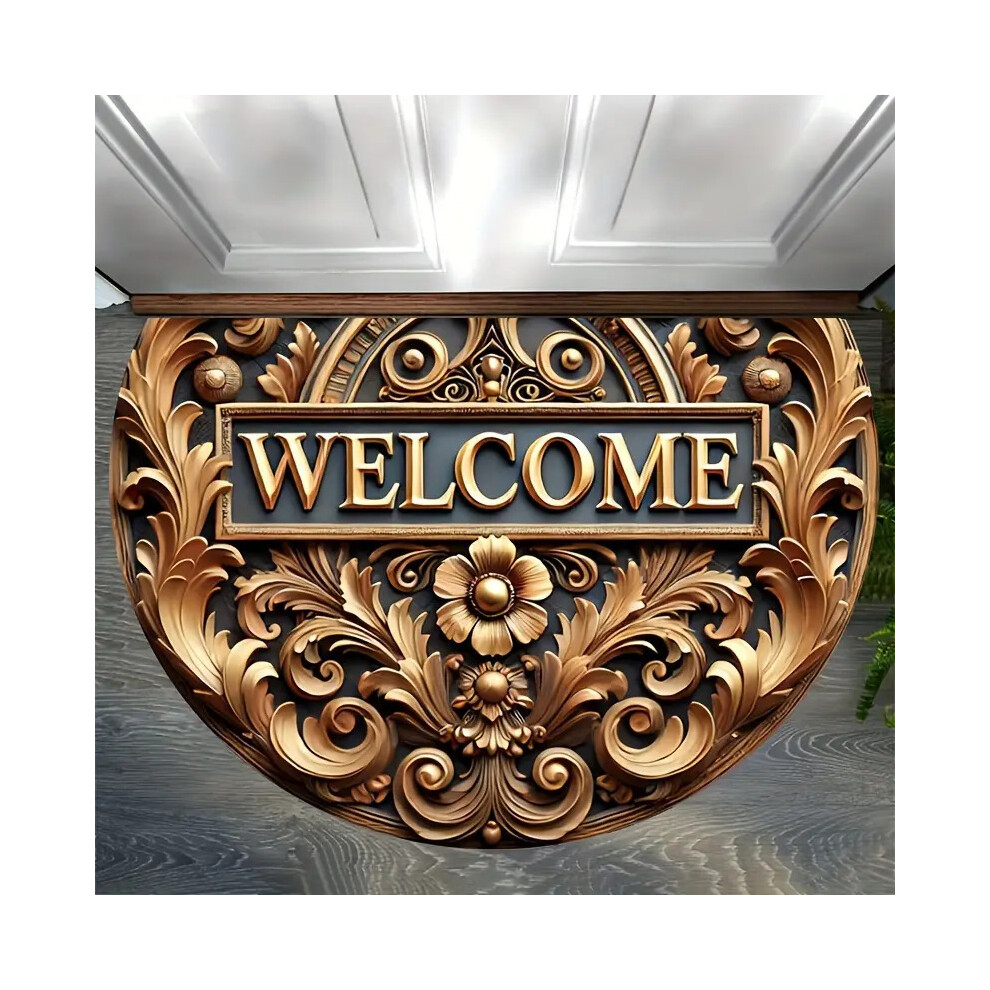 (33, 80*120cm) Semi-circular retro stone-patterned floor mat, dust-proof and anti-slip welcome floor mat-image-OPC-PMSCTZ6-NEW