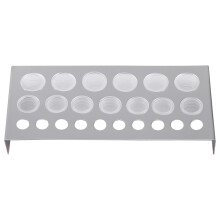 23-Holes Stainless Steel Tattoo Ink Cup Holder 13cm x 7.5cm Silver