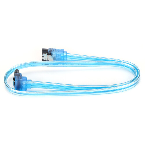 SATA 3.0 SolidState Datenkabel Transparent Blau 50cm für PC