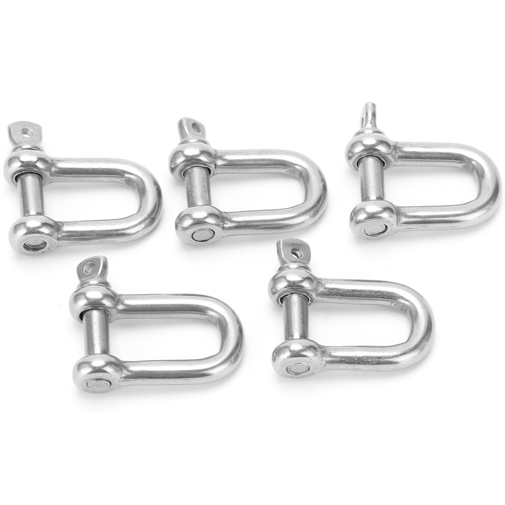 Marine Grade Stainless Steel 5Pcs M6 D Shackles Short Rigging Hooks For Boats 7641358569363