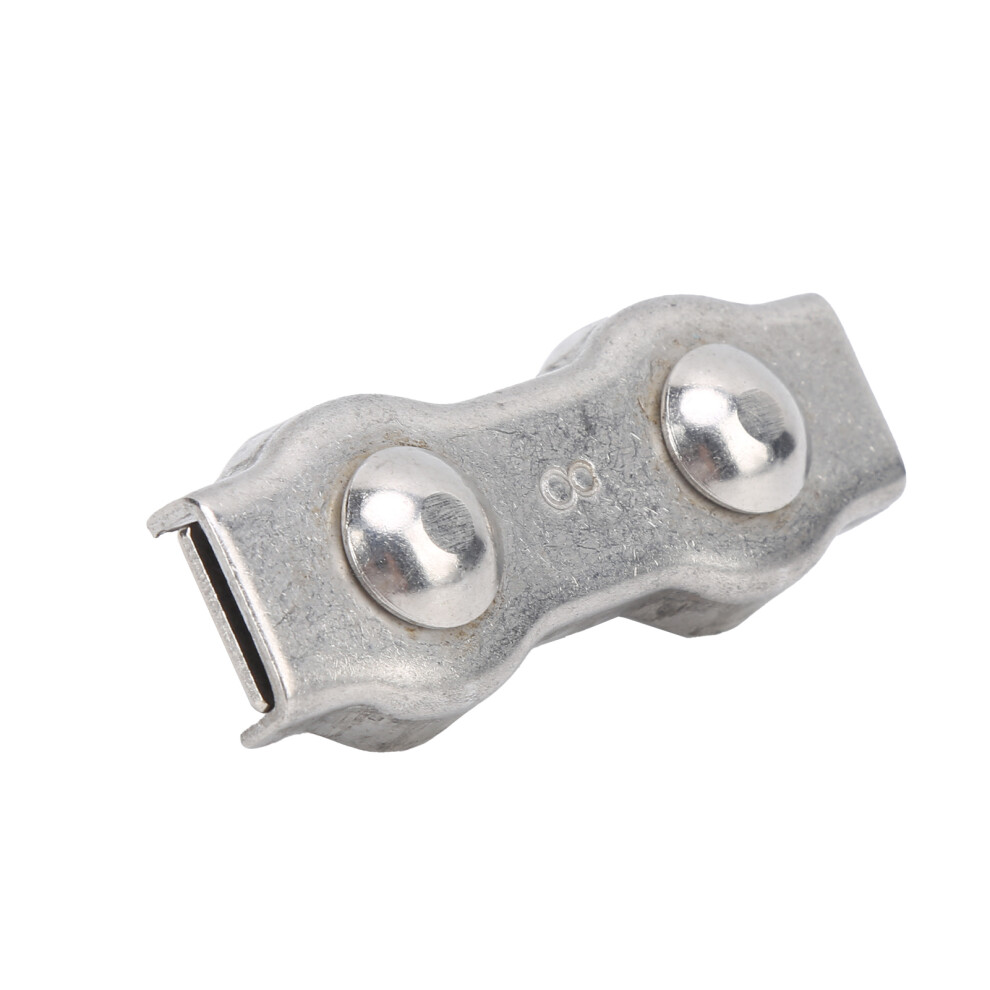 4Pcs M8 Stainless Steel Duplex Wire Rope Cable Clamps, Rustproof 7891358570375