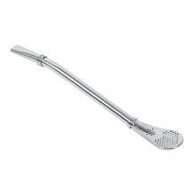 Elegantes Silber Edelstahl Yerba Mate Set mit Kürbis und Bombilla, 17 cm