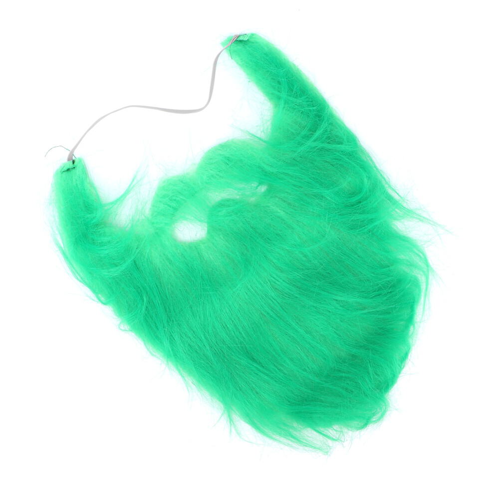 Green Plush Fake Beard Moustache For Halloween Cosplay Party