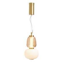Visconte Edvin Glass Ceiling Pendant - Satin Brass