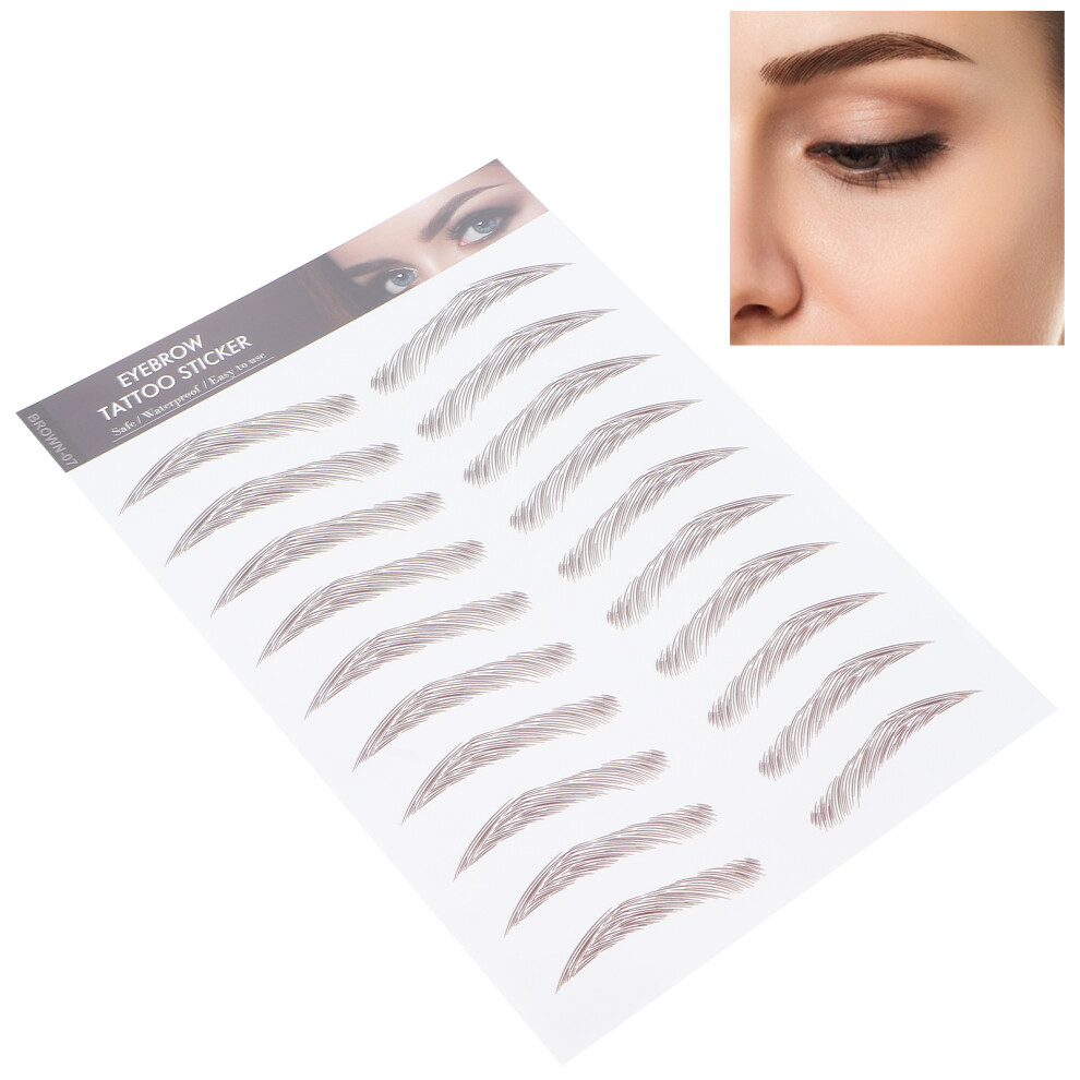 BROWN-07 Waterproof Eyebrow Sticker for Women Easy Transfer Long-lasting