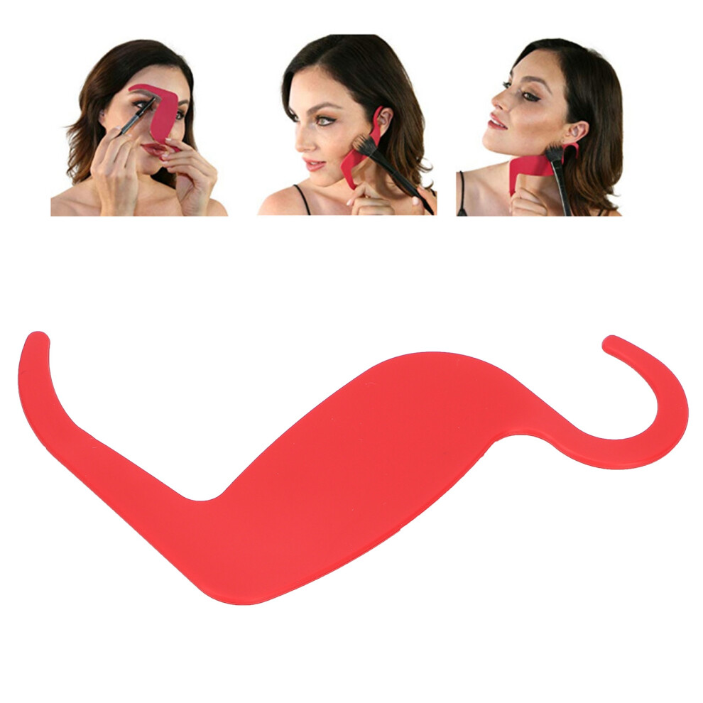 Red Face Makeup Stencils For Nose, Eyebrow, Cheekbone Contour, Various Face Shapes