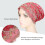 Turban Wraps - Style Plume, Taille Unique, Rouge Vin 4