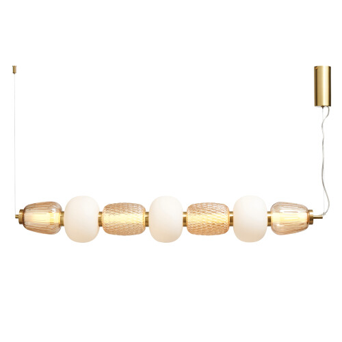 Visconte Edvin Glass Ceiling Pendant Bar - Brass