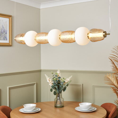 Visconte Edvin Glass Ceiling Pendant Bar - Brass 1