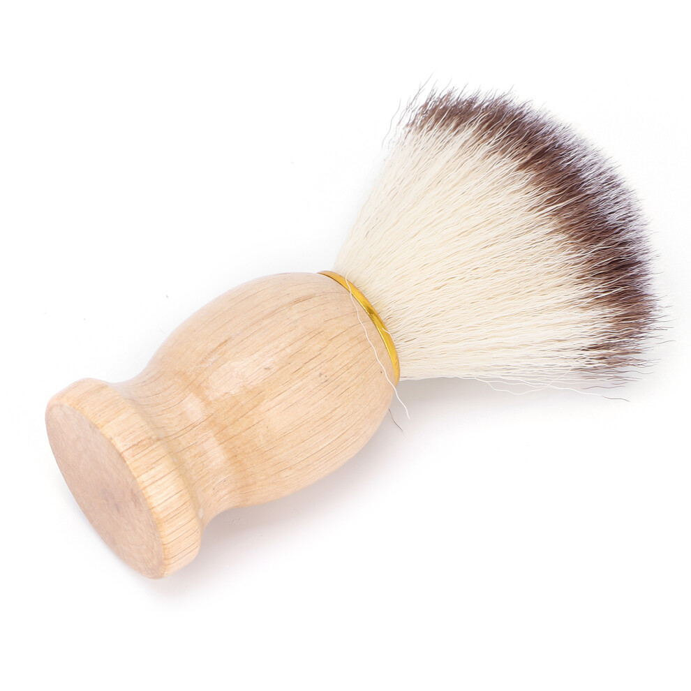 Men's Grooming Shaving Brush with Nylon Wool & Wooden Handle for Facial Care
