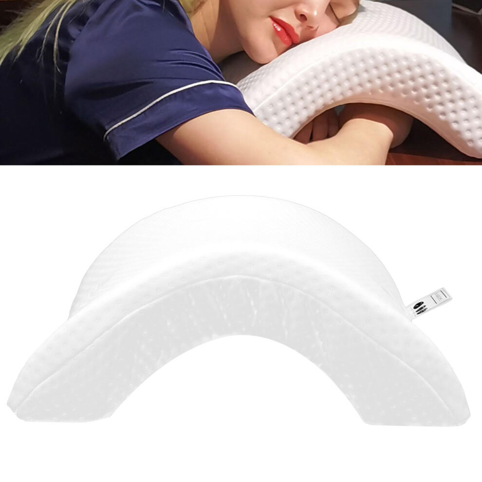 Arched Shape Cuddle Arm Pillow, Memory Foam Slow Rebound Sleep Pillow, White