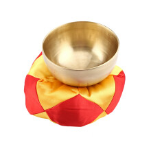Tibetisches Buddhismus Messingsingenkurbelsatz mit Kissen und Schlägel