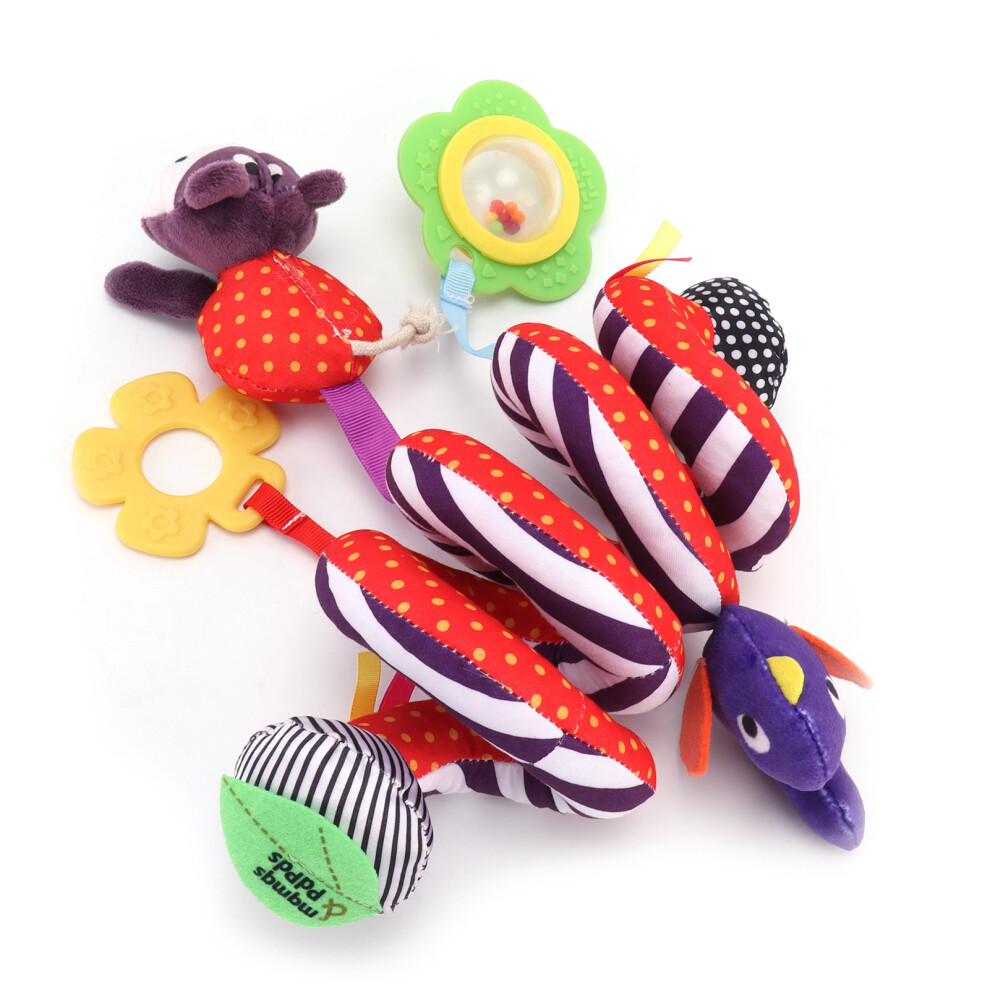 Baby Plush Stroller Toy Spiral Hanging Crib Toy for Infants 20x10cm