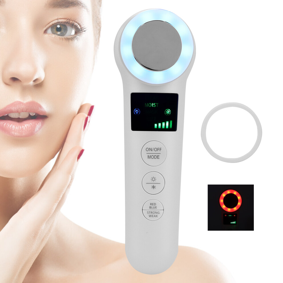 Handheld Facial Vibration Massager with Red Blue Light Therapy
