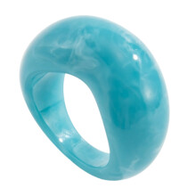 Bague artistique incurvée en forme de V, Construction en-Bleu