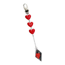 Porte-clés en forme de cœur rouge, joli pendentif-Version Amour