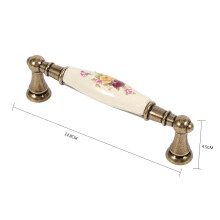 Schicker Vintage-Stil Rosen Keramik Bronze Schrankknöpfe Perfekt für Schränke