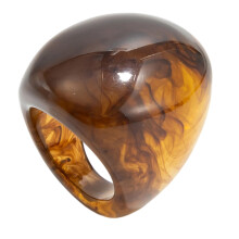 Modern Geometric Resin Ring Asymmetric Wide User Friendly-brown