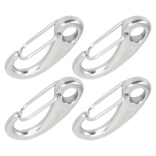 4pcs 70mm Heavy Duty Stainless Steel Snap Rope Hooks, Marine Grade