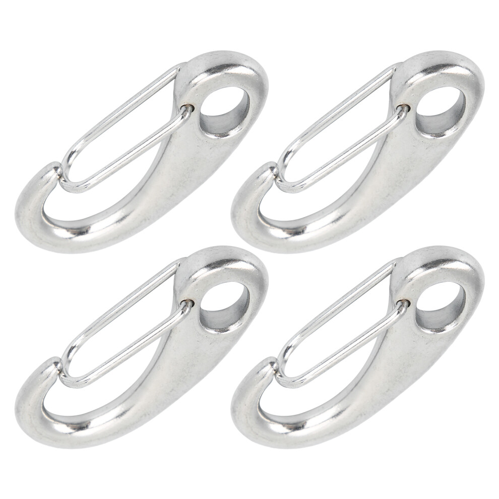 4pcs 70mm Heavy Duty Stainless Steel Snap Rope Hooks, Marine Grade