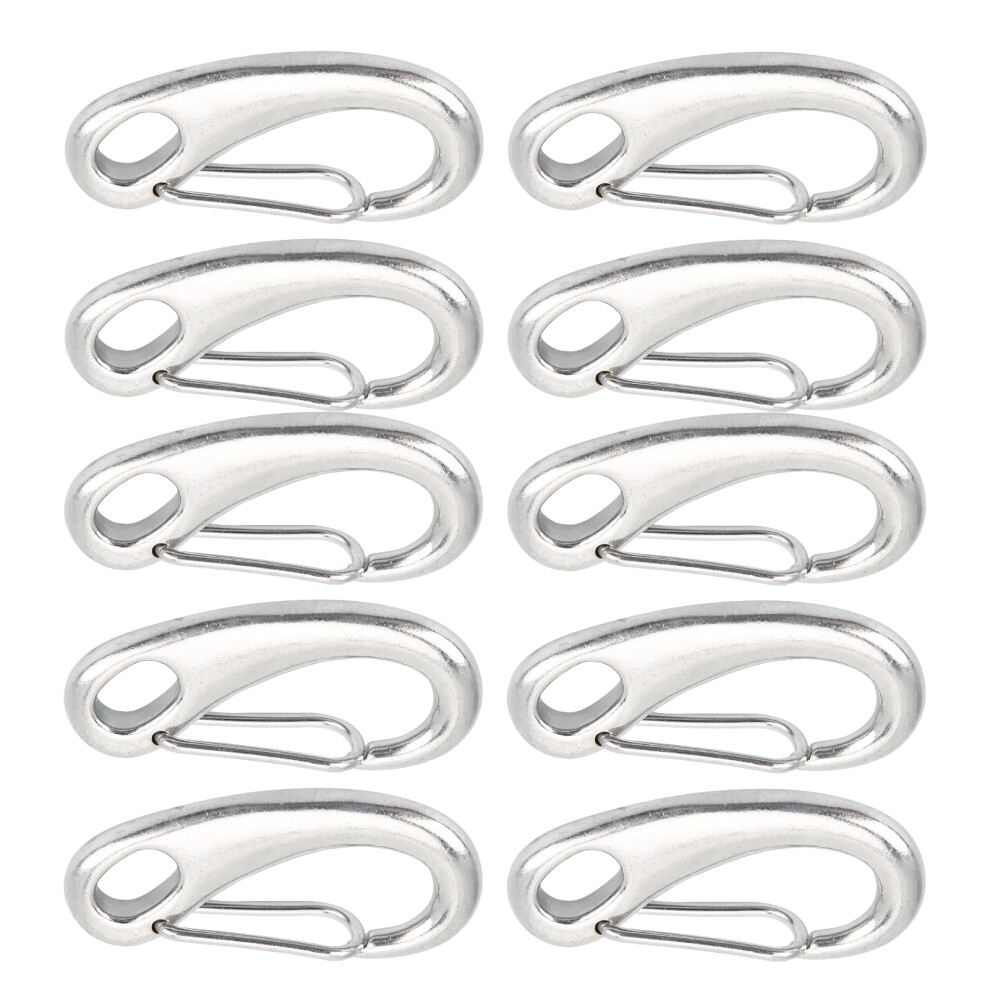 10pcs 50mm Stainless Steel Snap Rope Hooks Marine Grade Carabiners-image-OPC-PMSDMG9-NEW